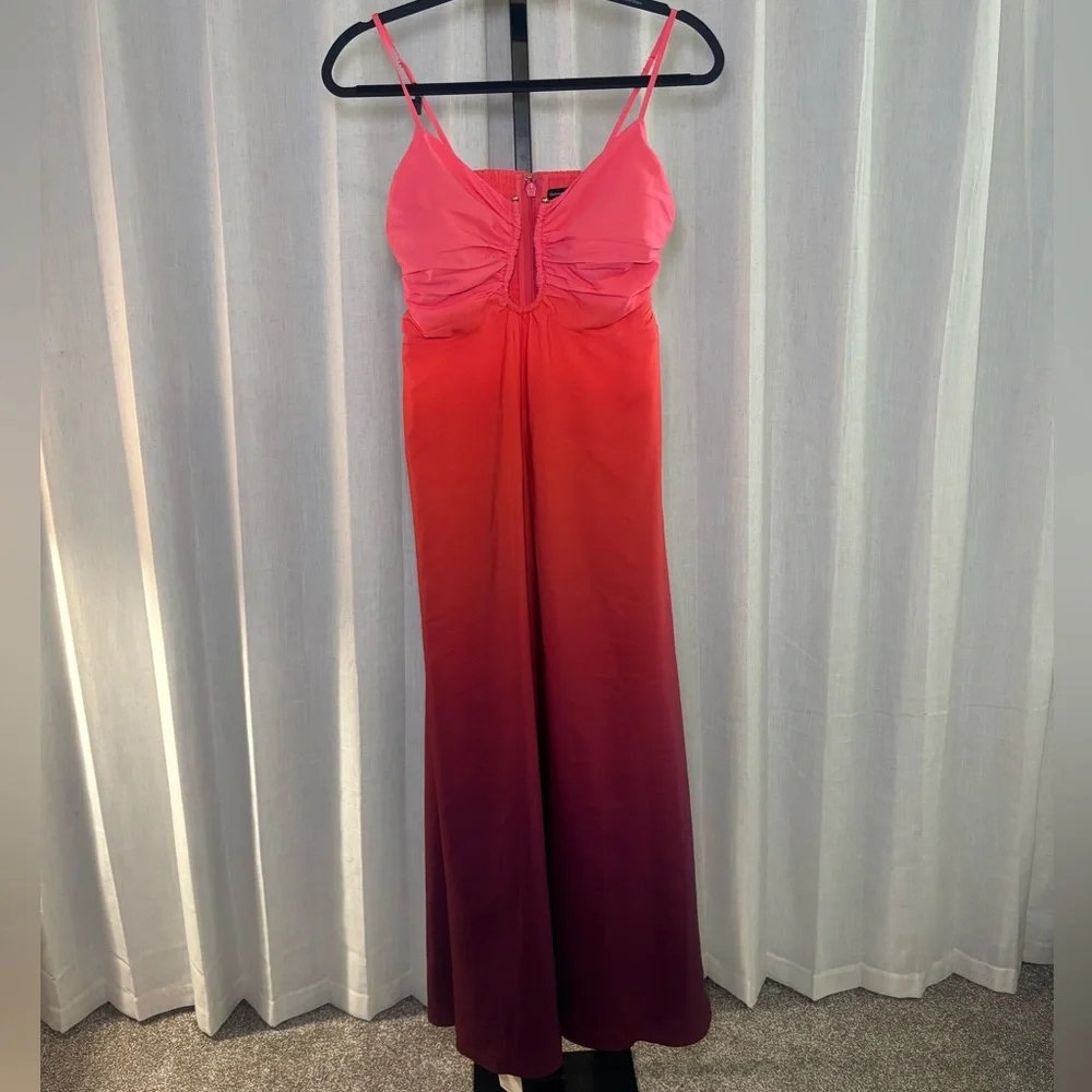 Abercrombie & Fitch Pink to Burgundy Ombre Maxi Dress